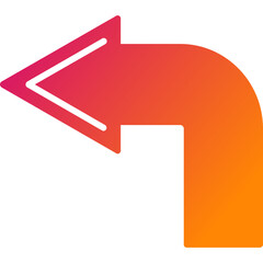 Turn Left Vector Icon Design