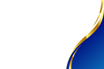Blue and Gold curve wavy vector border for footer header background. Suitable for certificate, flyer, letterhead, banner, etc background