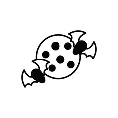 Bat With Moon vector icon