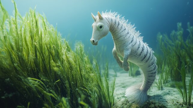 Sea Horse in a Dreamy Underwater World