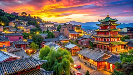 Fototapeta premium Vibrant Antic City with Colorful Architecture and Lively Streets Showcasing Cultural Heritage and Charm