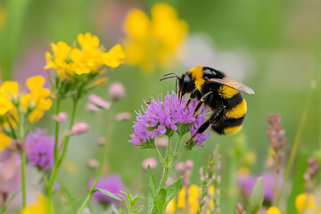 Pollinator Paradise: Diverse Species Thriving in Wildflower Meadow
