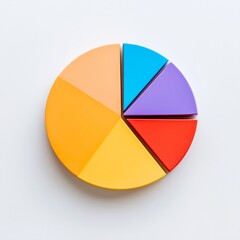 Obraz premium A pie chart on a white background.