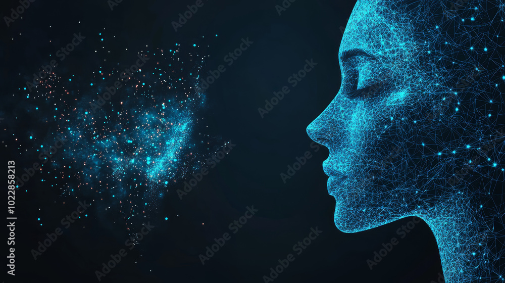 Poster a visually striking poster design centered around ai technology, featuring a digital abstract compos