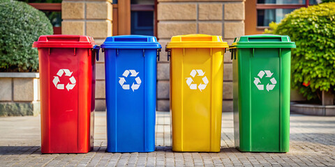 green recycling bin. bin, garbage, trash, recycle, recycling, waste, container, plastic, can, environment, green, rubbish, isolated, ecology, box, red, dump, disposal, dustbin, blue, yellow, paper, bi