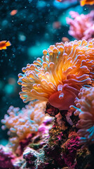 Colorful Coral Reef Teeming with Diverse Marine Life 