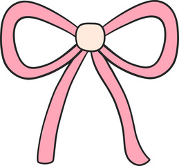 Retro Coquette  Girly Flat Design in Pink - Chic, Stylish, and Aesthetic Artwork for Feminine and Cozy Decor