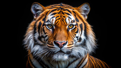 Naklejka premium tiger. tiger, cat, animal, wildlife, wild, feline, nature, predator, zoo, mammal, stripes, big, carnivore, siberian, head, fur, dangerous, bengal, striped, wildcat, black, portrait, eyes, face, orange