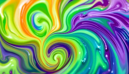 Fototapete Rund Colorful oil paint strokes as background © Day