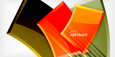 Obraz premium Round 3d shapes, plates background. Creative composition design template