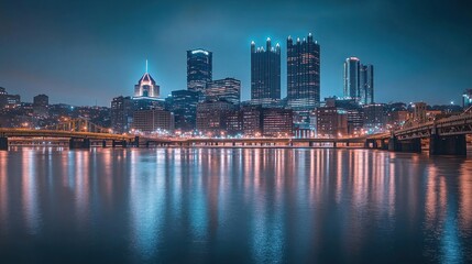 Fototapeta premium Pittsburgh Skyline at Night