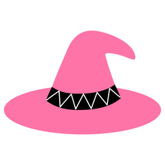 pink halloween witch hat illustration