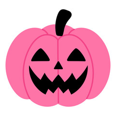 pink halloween pumpkin head illustration