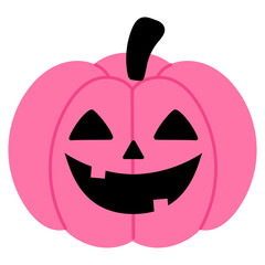 pink halloween pumpkin head illustration
