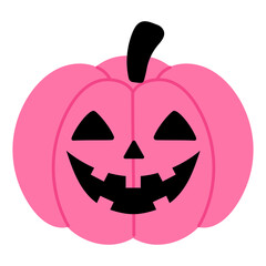 pink halloween pumpkin head illustration