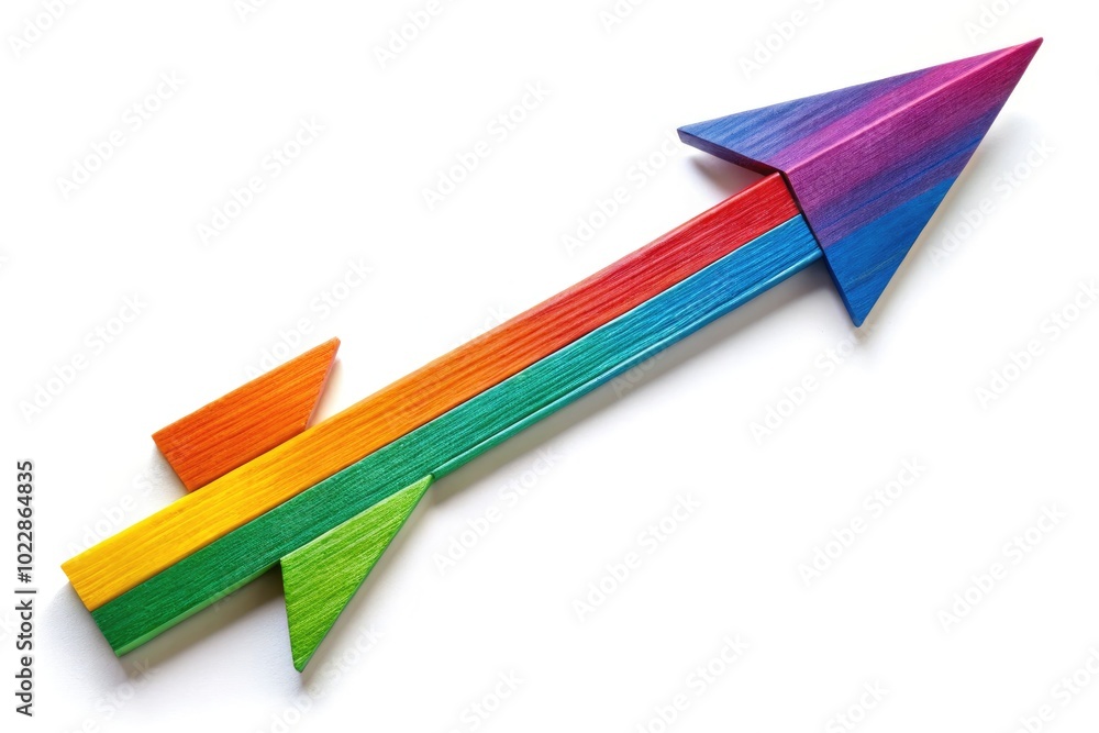 Poster vibrant colorful arrow design isolated on white background for direction and conceptual use