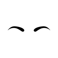 Brows icon vector. Eyebrow illustration sign. Forehead symbol or logo.