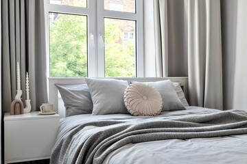 A Beautiful Modern Bedroom Filled with Natural Light and Charming Cozy Decor Elements