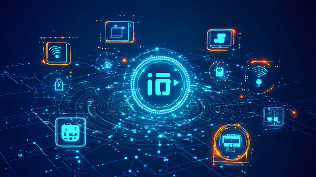 A visually striking banner illustrating the Internet of Things (IoT) concept, featuring a global telecommunications network encircling planet Earth. 