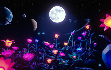 Naklejka premium Celestial garden