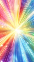 Obraz premium A vibrant burst of rainbow colors, radiating outward from the center in an explosion effect