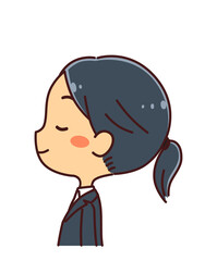 横顔のビジネスウーマン　イラスト素材