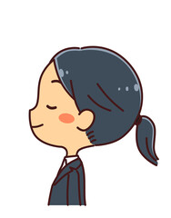 横顔のビジネスウーマン　イラスト素材