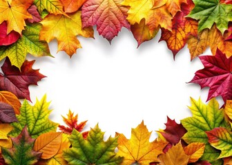 Vibrant Fall Leaves Border Clip Art for Seasonal Invitations, Crafts, and Decorative Projects