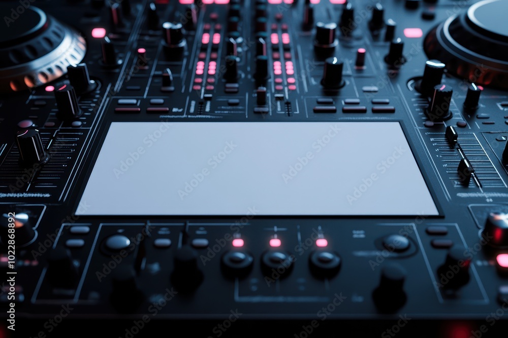 Poster a electronic device with a white screen and buttons