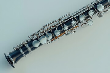 Obraz premium A close up of a black and silver flute