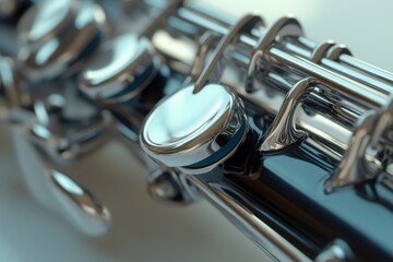 Fototapeta premium A close up of a black and silver flute