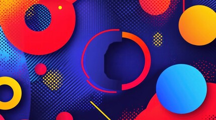 Obraz premium Abstract design featuring colorful geometric shapes on a dark background.