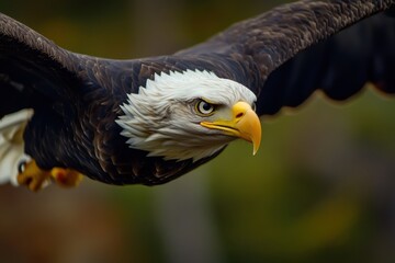 Majestic eagle soaring gracefully with vibrant background during golden hour