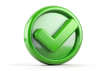 Vibrant Green Check Emoji Symbolizing Success, Approval, or Positive Feedback in Digital Communication