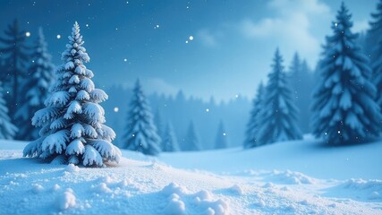 Obraz premium background with christmas tree with snow