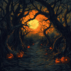 halloween background with pumpkin