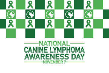 National Canine Lymphoma Awareness Day Modern illustration. November 7. Holiday concept. Template for background, banner, card, poster with text inscription. 