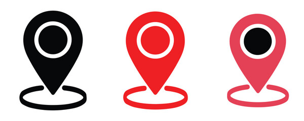 Set of map pin location icons. Modern map markers .Vector illustration on a white background, map pin icons, location icons, map markers, vector map pins, map pin vector, location markers