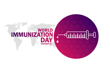 World Immunization Day wallpaper with shapes and typography, banner, card, poster, template. World Immunization Day, Modern background