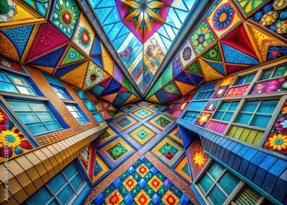 Poster vibrant krl design showcasing intricate patterns and colors in a modern abstract art style