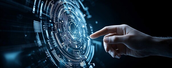 Close-up of a policymakerâ€™s hand adjusting a virtual economy dial, influencing key indicators, concept of economic control