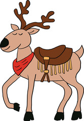 Western reindeer cowboy. Art & Illustration