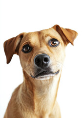 Curious Dog Tilting Its Head to One Side, Wondering About Its Surroundings