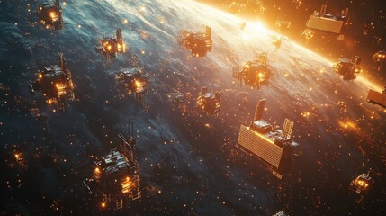 Spacecraft Orbiting Earth