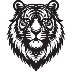 head of tiger silhouette vector illustration
