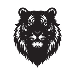 tigeer head mascot line art vector illustration 