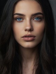 Fototapeta premium a model with beautiful blue eyes in close-up
