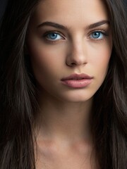 Fototapeta premium a model with beautiful blue eyes in close-up