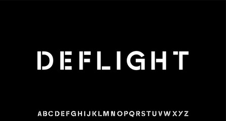 Obraz premium deflight. modern, futuristic modern geometric font 