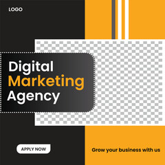 Digital marketing agency corporate social media banner, web banner template, square flyer design